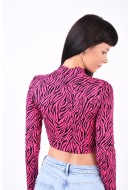 Bluza Dama Only Onlsophia Scarf Raspberry Sorbet/Crunge Zebra